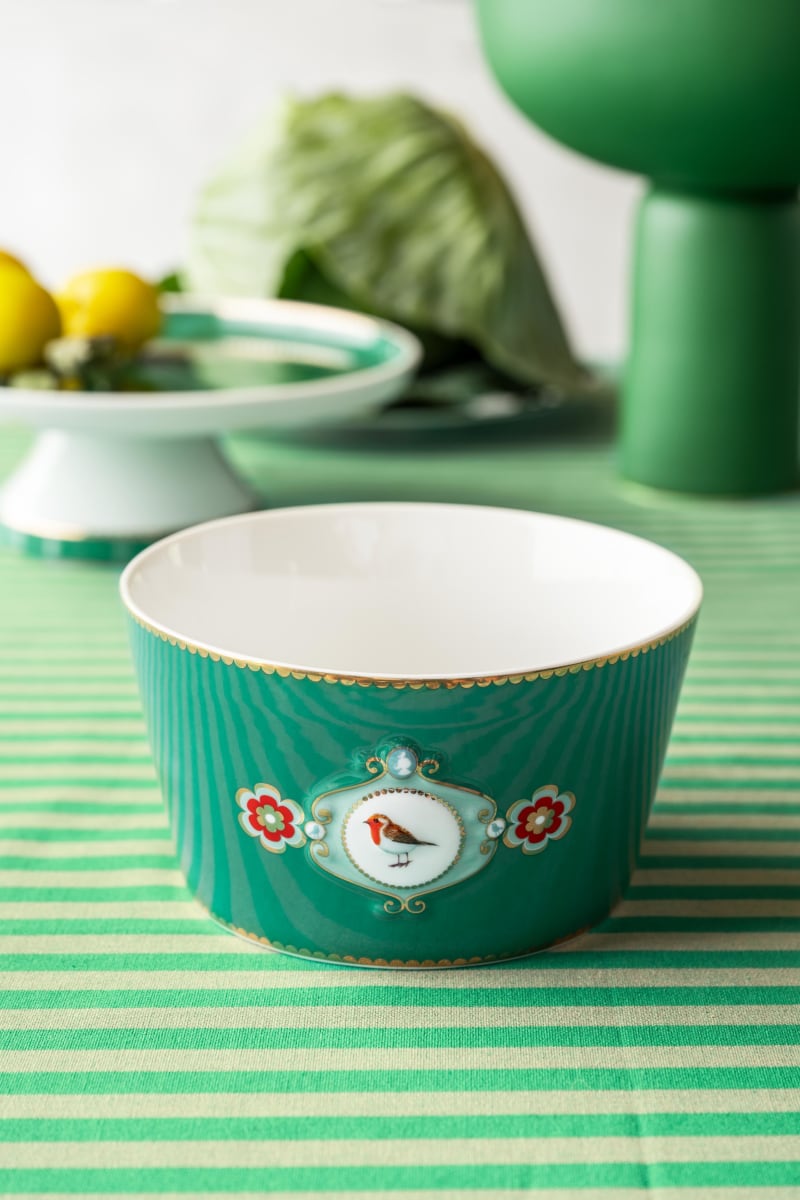 Produktbillede af Bowl Love Birds Medallion Emerald 15cm på tilbud i høj kvalitet