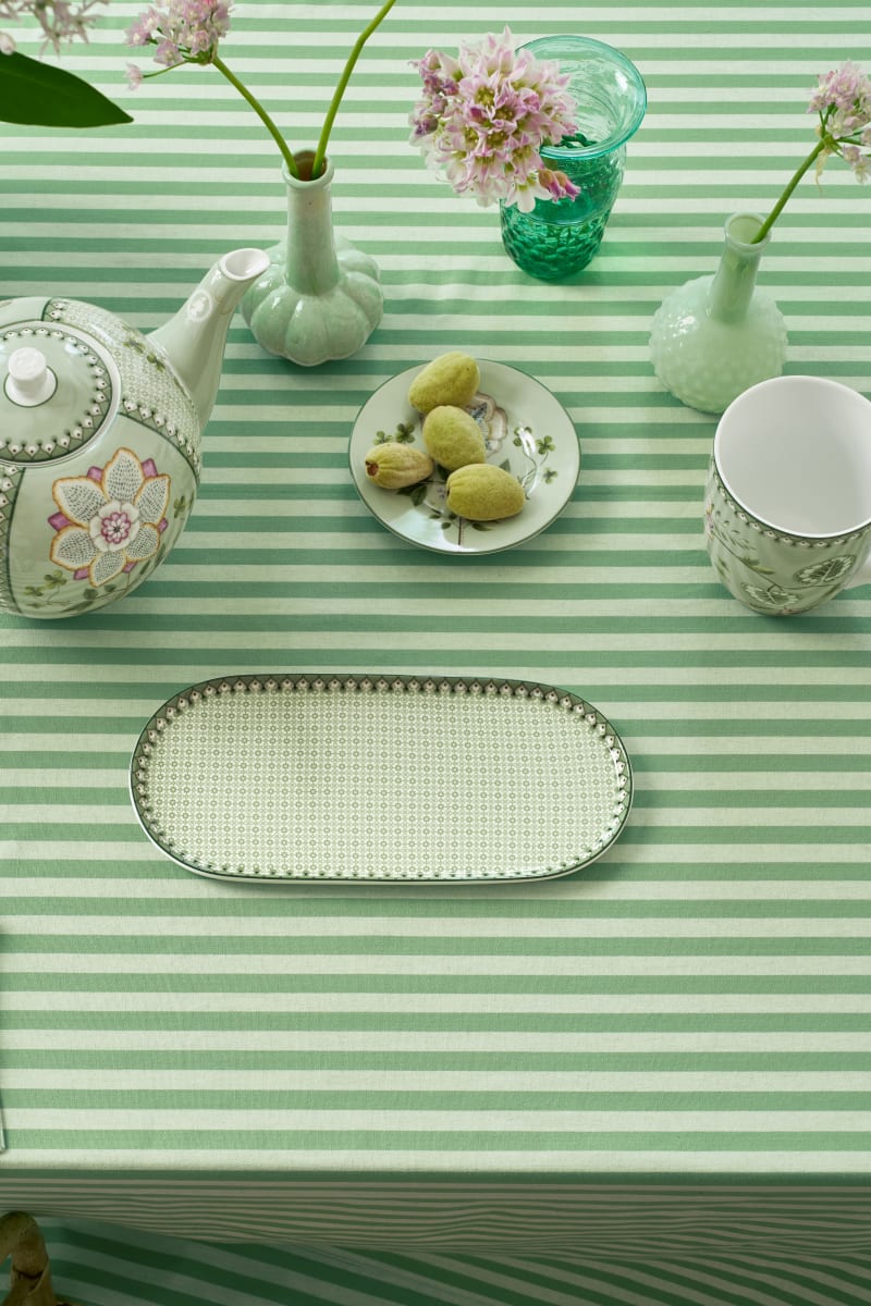 Produktbillede af Pip Studio Plate Sugar and Creamer Lily&Lotus Tiles Light Green 25x12cm på tilbud i høj kvalitet