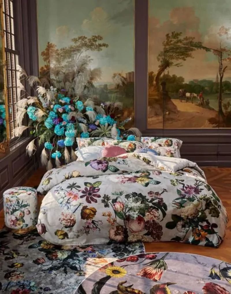 Produktbillede af Essenza Fleur Duvet Cover Grey 140x220-60x63 på tilbud i høj kvalitet