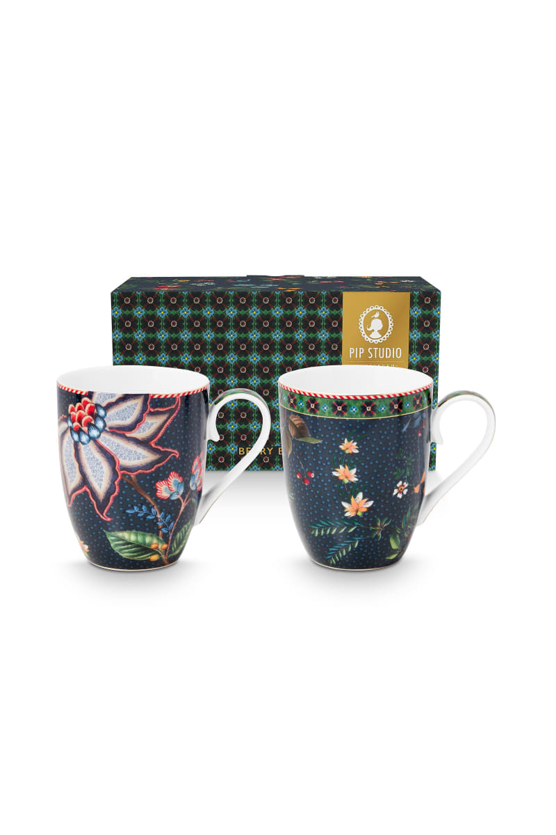 Produktbillede af Set/2 Mugs Large Berry Blues 350ml på tilbud i høj kvalitet