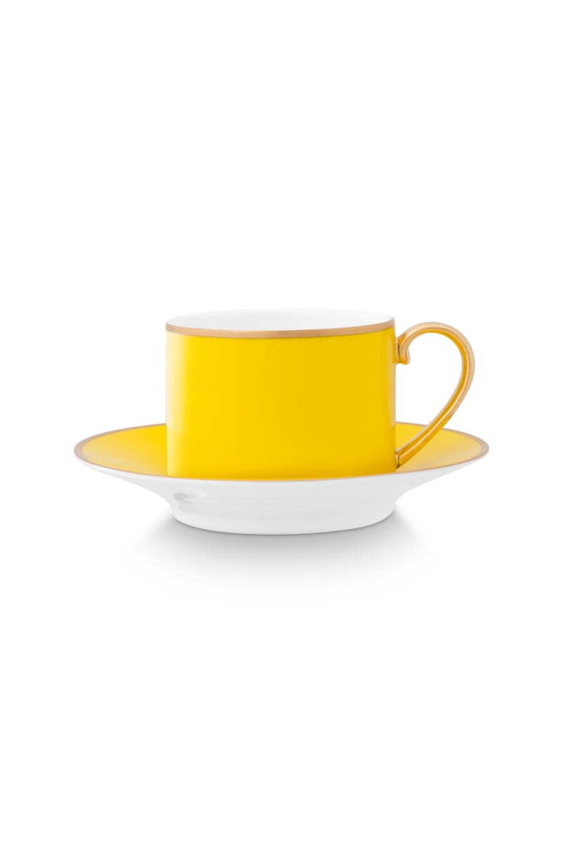 Produktbillede af Cup & Saucer Pip Chique Gold-Yellow 220ml på tilbud i høj kvalitet