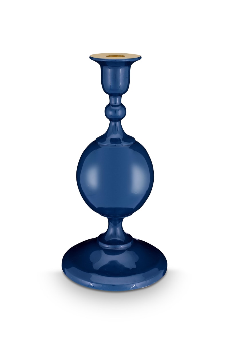 Produktbillede af Candle Holder Metal Sphere Small Navy 24cm på tilbud i høj kvalitet