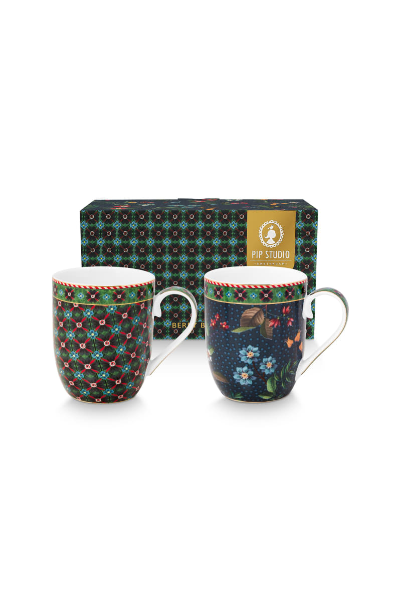 Produktbillede af Set/2 Mugs Small Berry Blues 145ml på tilbud i høj kvalitet