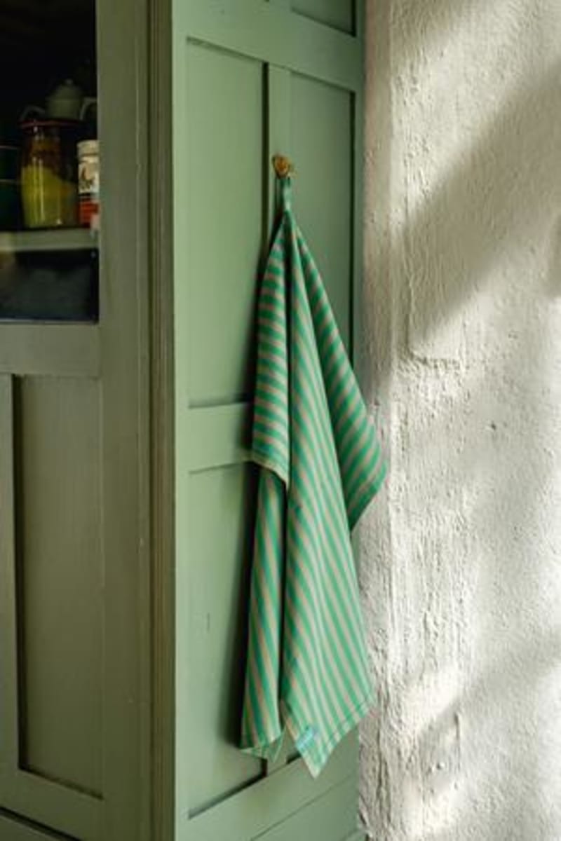 Produktbillede af Set/2 Tea Towels Stripes Green 65x65cm på tilbud i høj kvalitet