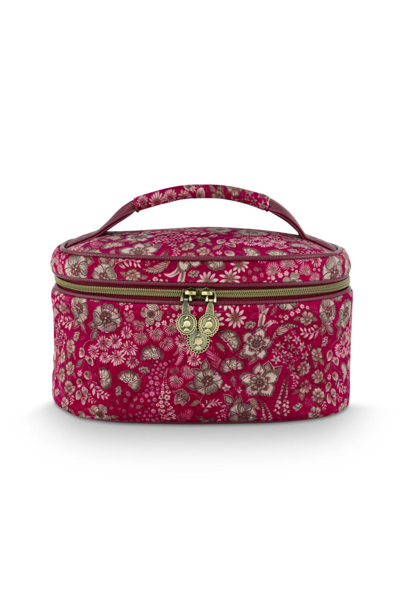 Produktbillede af Cleo Beauty Case Quilted Daisy Dreams Red 26x16x16cm på tilbud i høj kvalitet