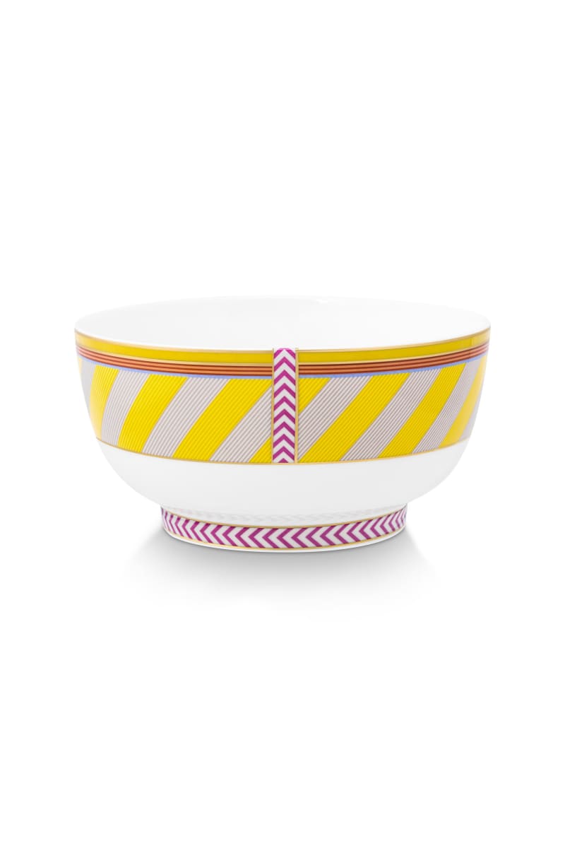 Produktbillede af Bowl Pip Chique Stripes Yellow 15.5cm på tilbud i høj kvalitet