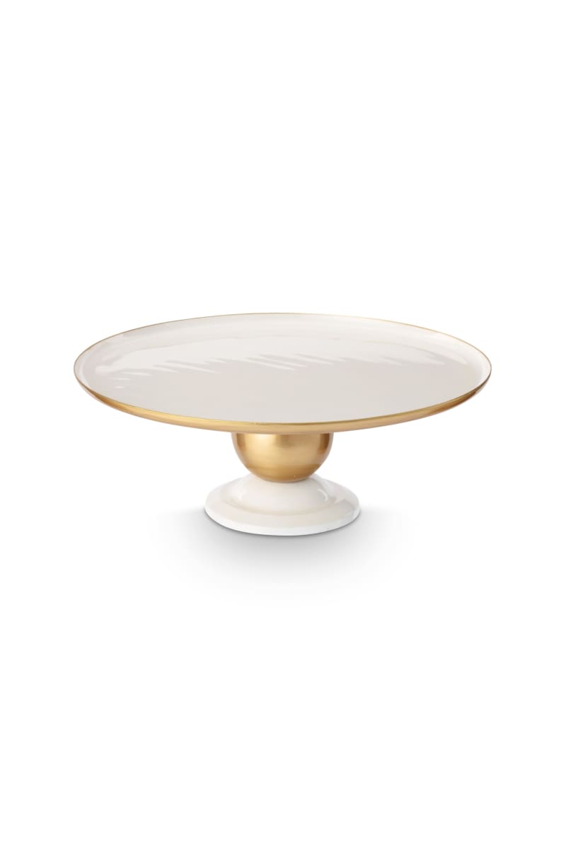 Produktbillede af Tray Metal Sphere White-Gold 32x12.5cm på tilbud i høj kvalitet