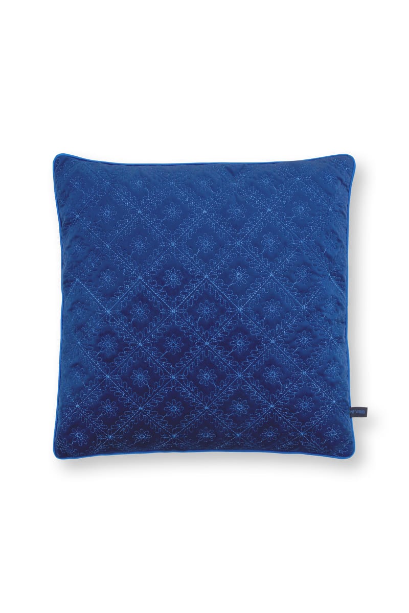 Produktbillede af Cushion Quilted Daisy Blue 50x50cm på tilbud i høj kvalitet