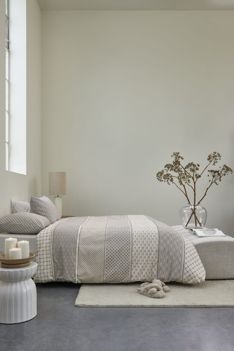 Produktbillede af Riviera Maison Duvet Cover Ropes Taupe 140x200/60x63 cm på tilbud i høj kvalitet