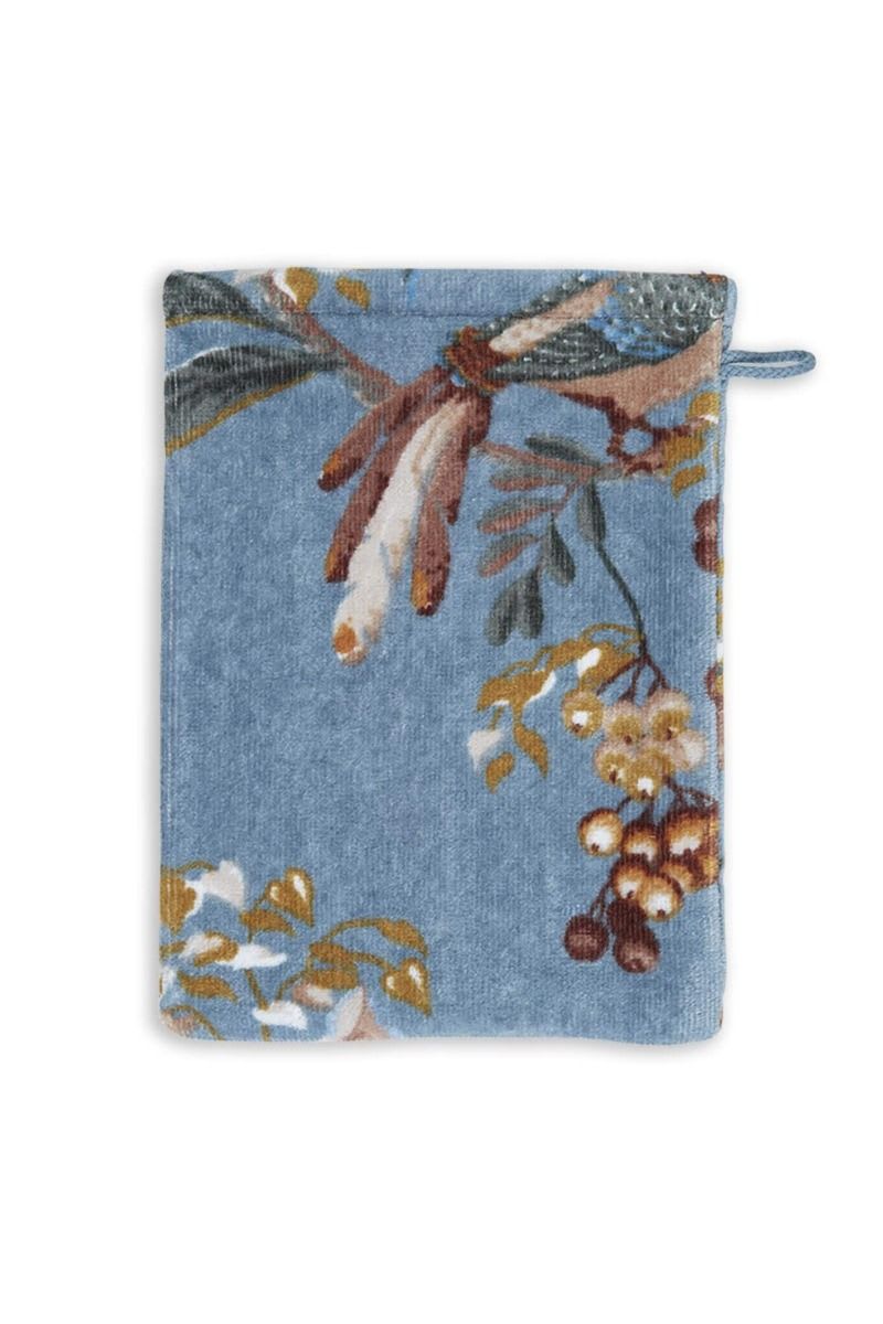 Produktbillede af PIP Studio Vaskehandske Secret Garden Blue 16x22 på tilbud i høj kvalitet