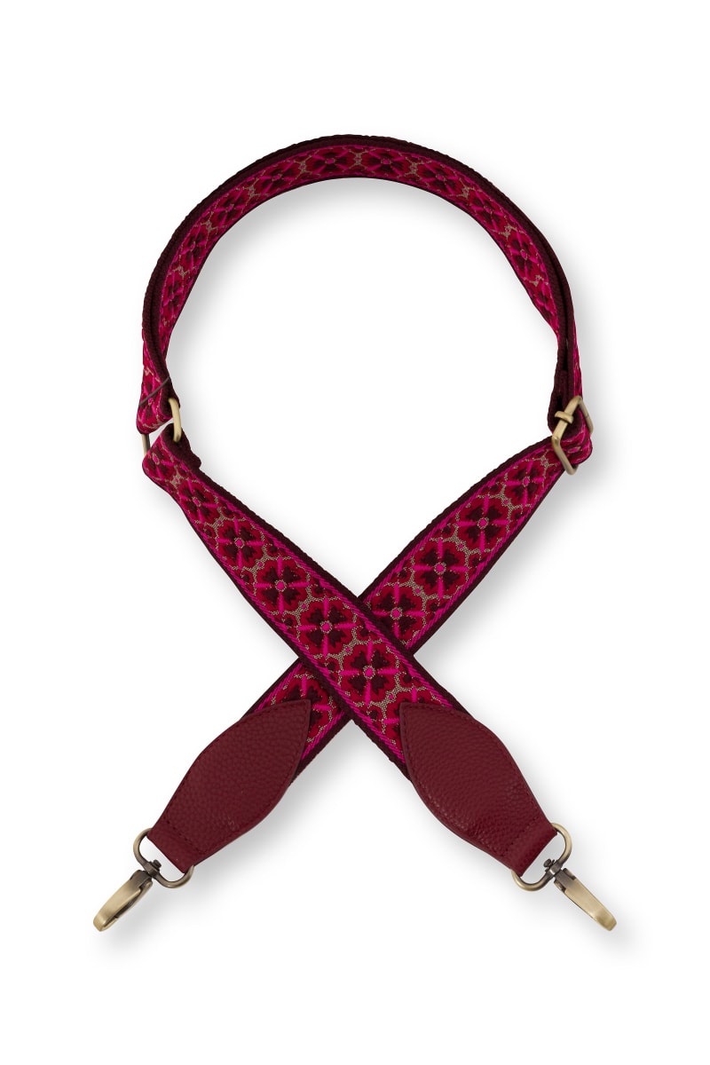 Produktbillede af Pip Studio Embroidery Strap Flower Red 140x3.8cm på tilbud i høj kvalitet