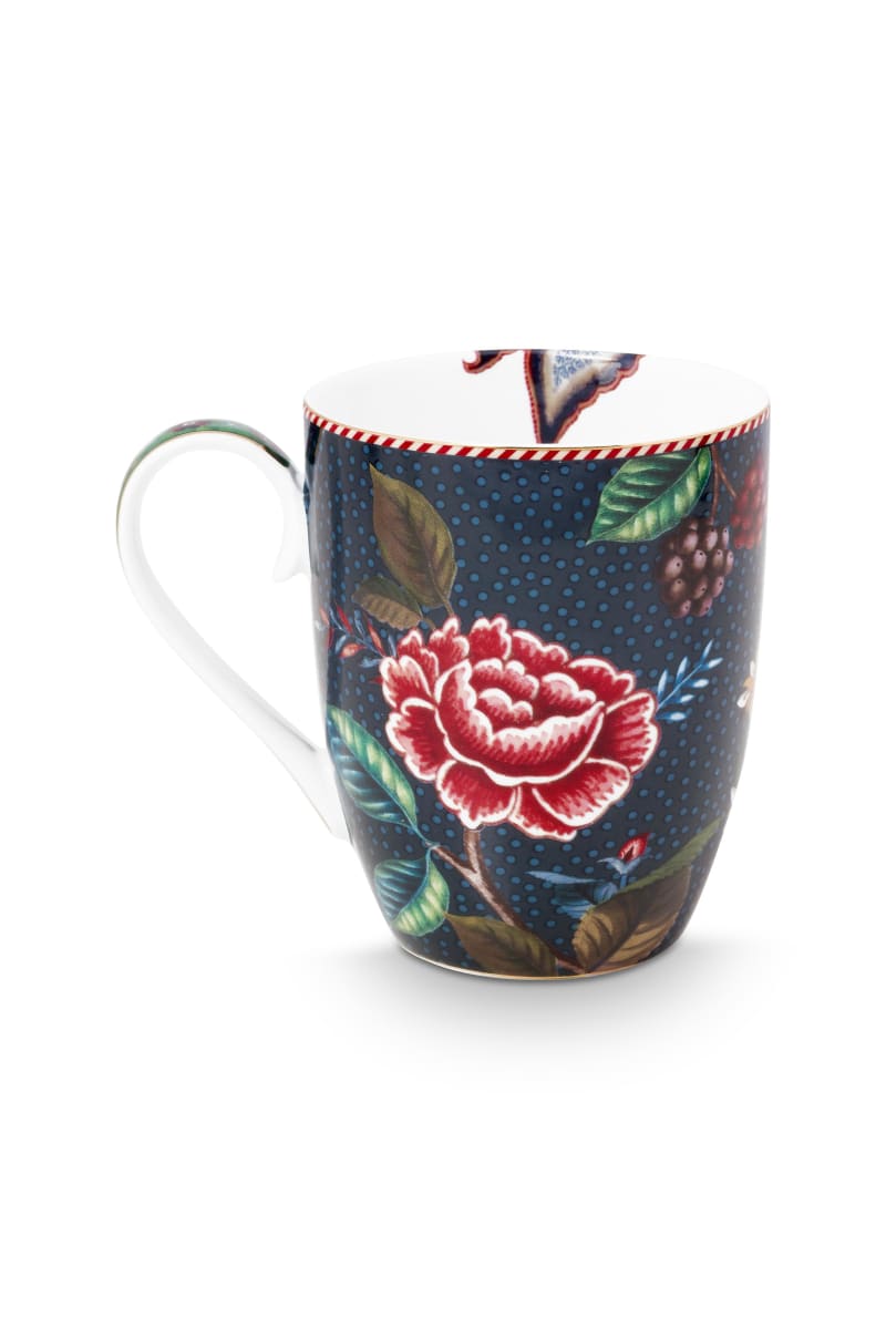Produktbillede af Mug Large Flower Blues Blue 350ml på tilbud i høj kvalitet