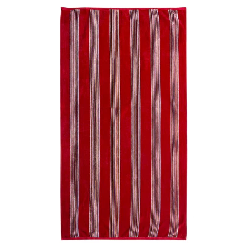 Produktbillede af Fransk Melango strandhåndklæde Rød 90x170cm på tilbud i høj kvalitet