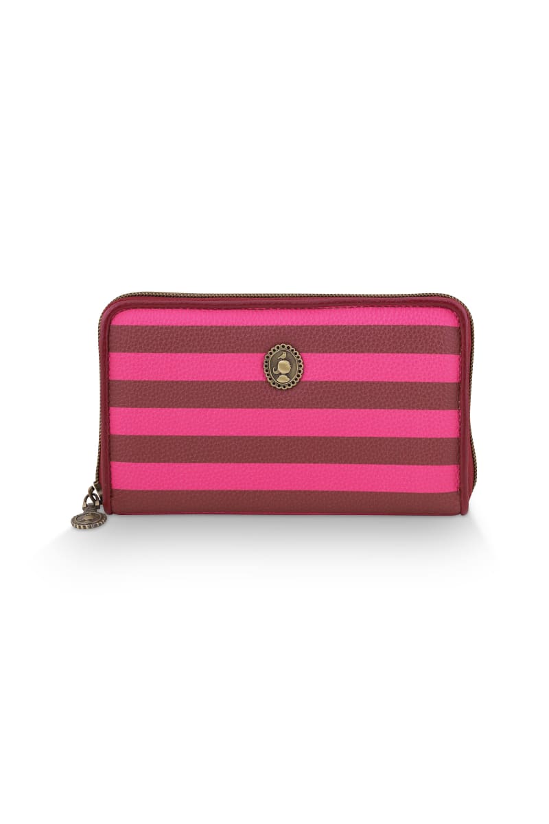 Produktbillede af Pip Studio Willow Wallet Stripe Pink 18x3x11cm på tilbud i høj kvalitet