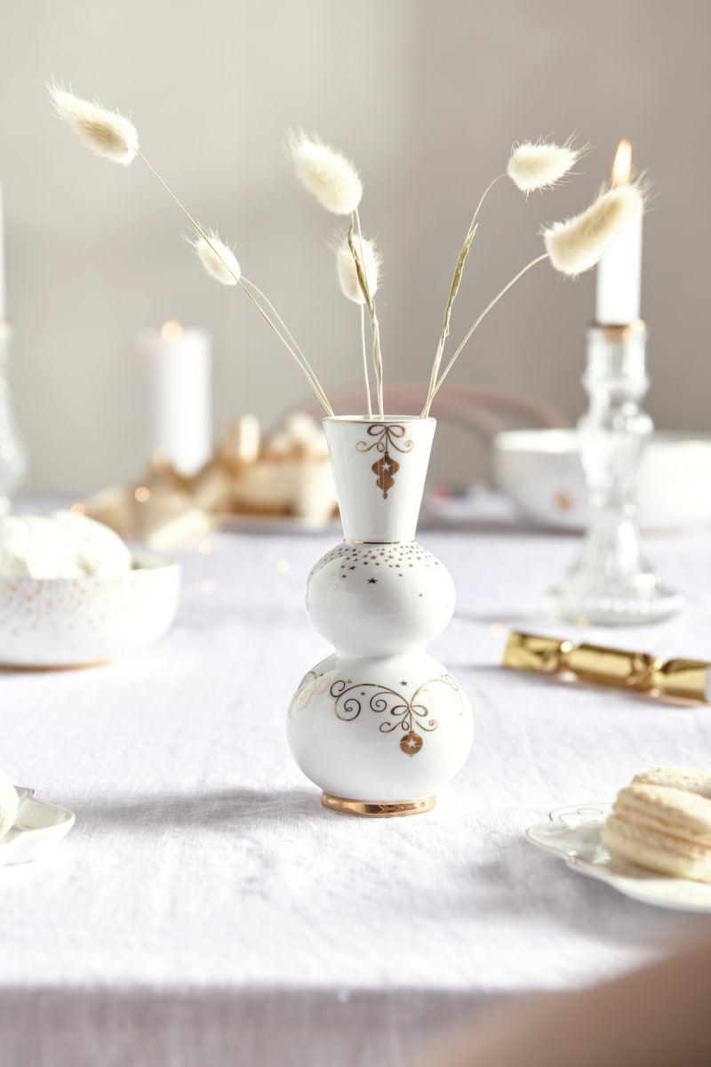 Produktbillede af Vase Round Royal Winter White 15cm på tilbud i høj kvalitet