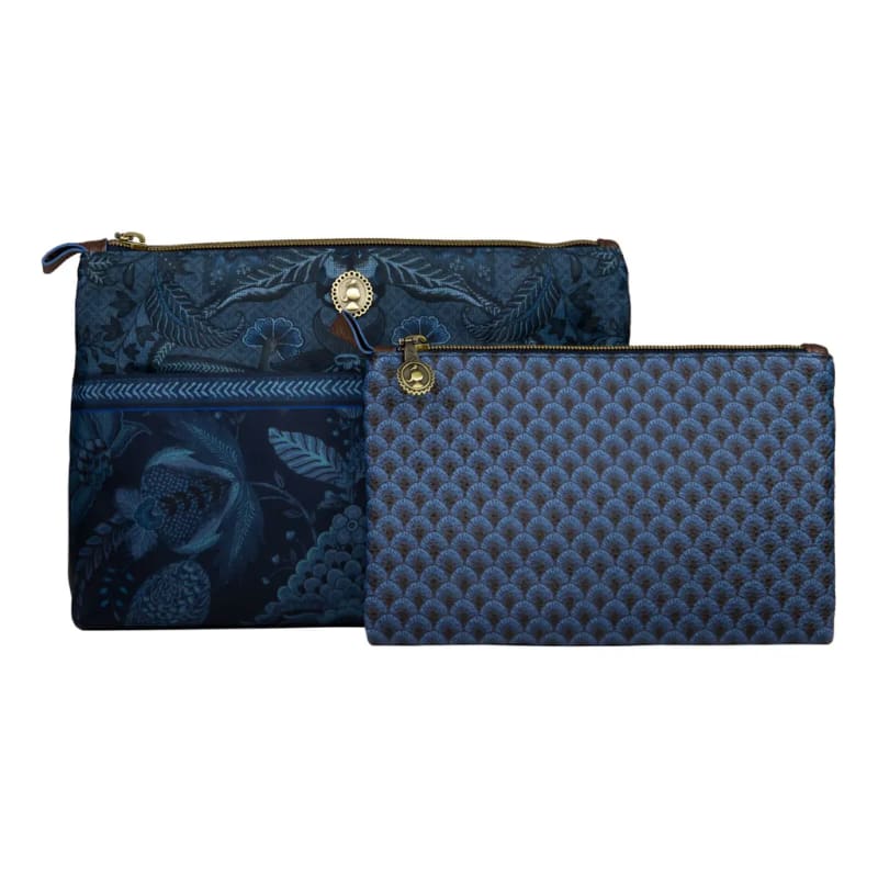 Produktbillede af Cosmetic Bag Combi Kyoto Festival Indigo Blue 26x18x7.5cm/22x13x1cm på tilbud i høj kvalitet