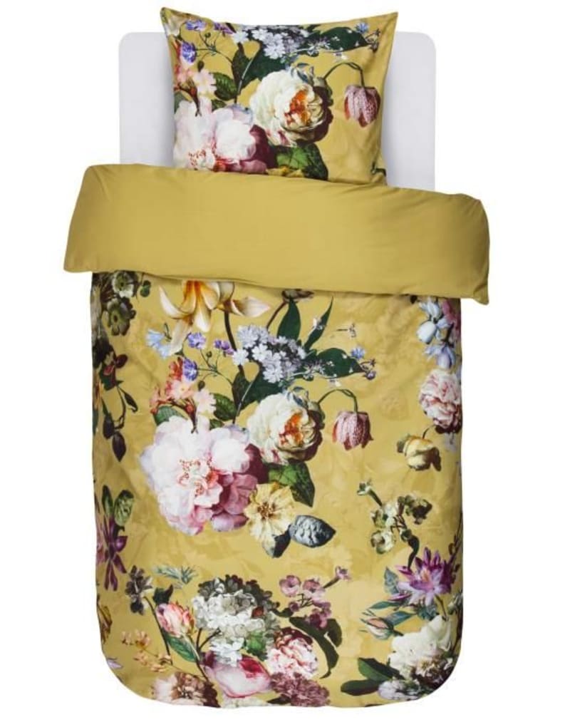 Produktbillede af Essenza sengetøj Fleur Golden Yellow 140 x 220 + 60 x 63 på tilbud i høj kvalitet