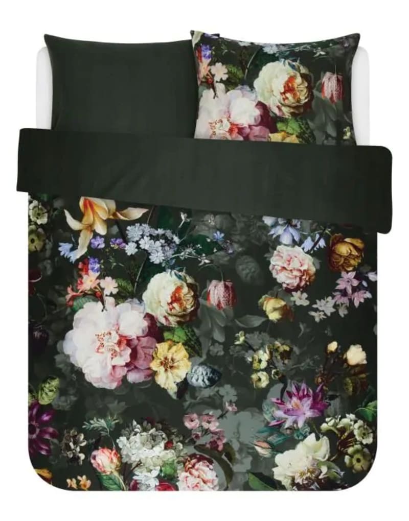 Produktbillede af Essenza sengetøj DOBBELTDYNE Fleur Green 200 x 200 + 2 stk. 60 x 63 på tilbud i høj kvalitet