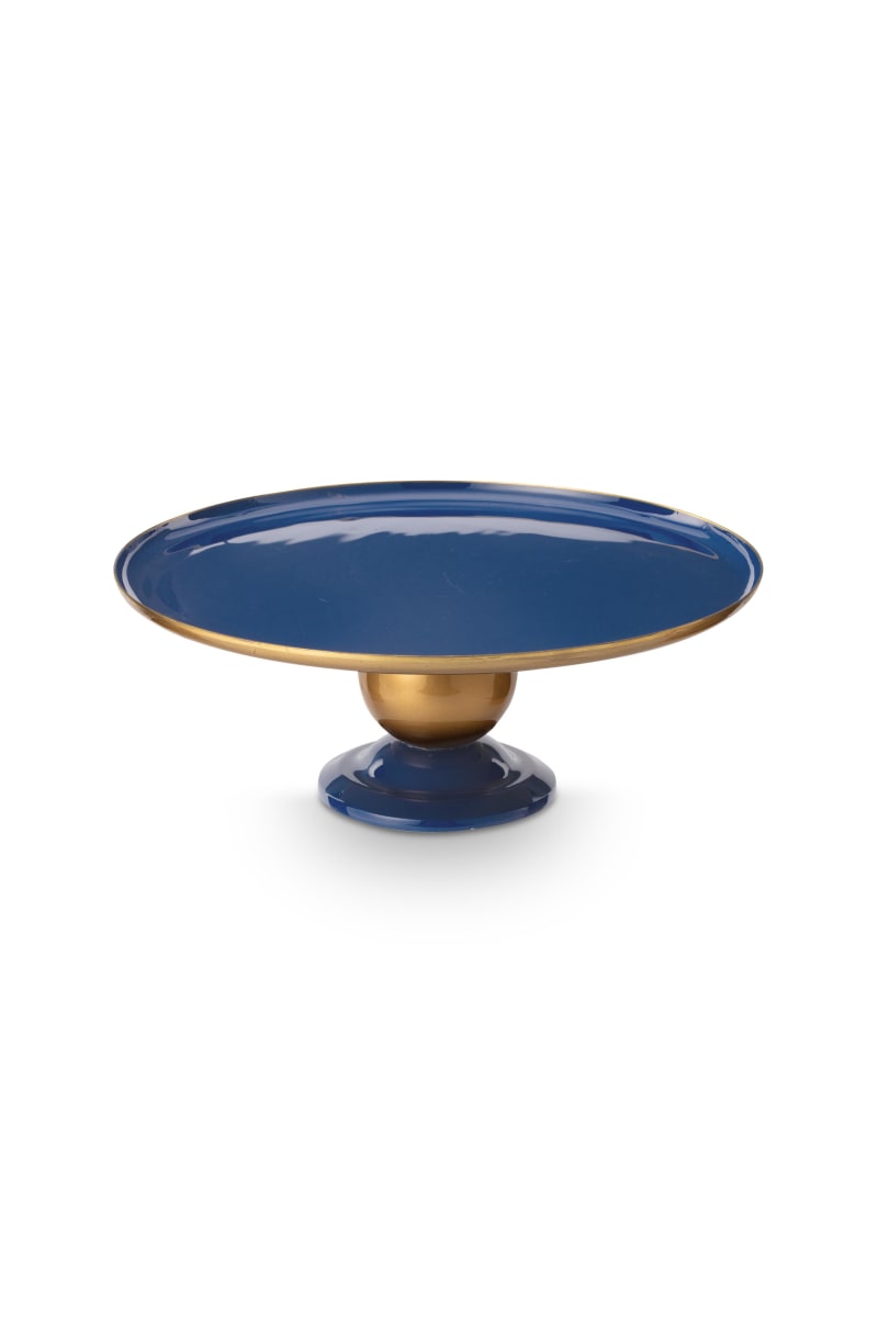 Produktbillede af Tray Metal Sphere Navy-Gold 32x12.5cm på tilbud i høj kvalitet