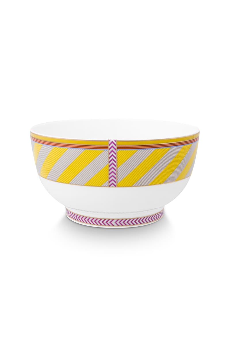 Produktbillede af Bowl Pip Chique Stripes Yellow 20.5cm på tilbud i høj kvalitet