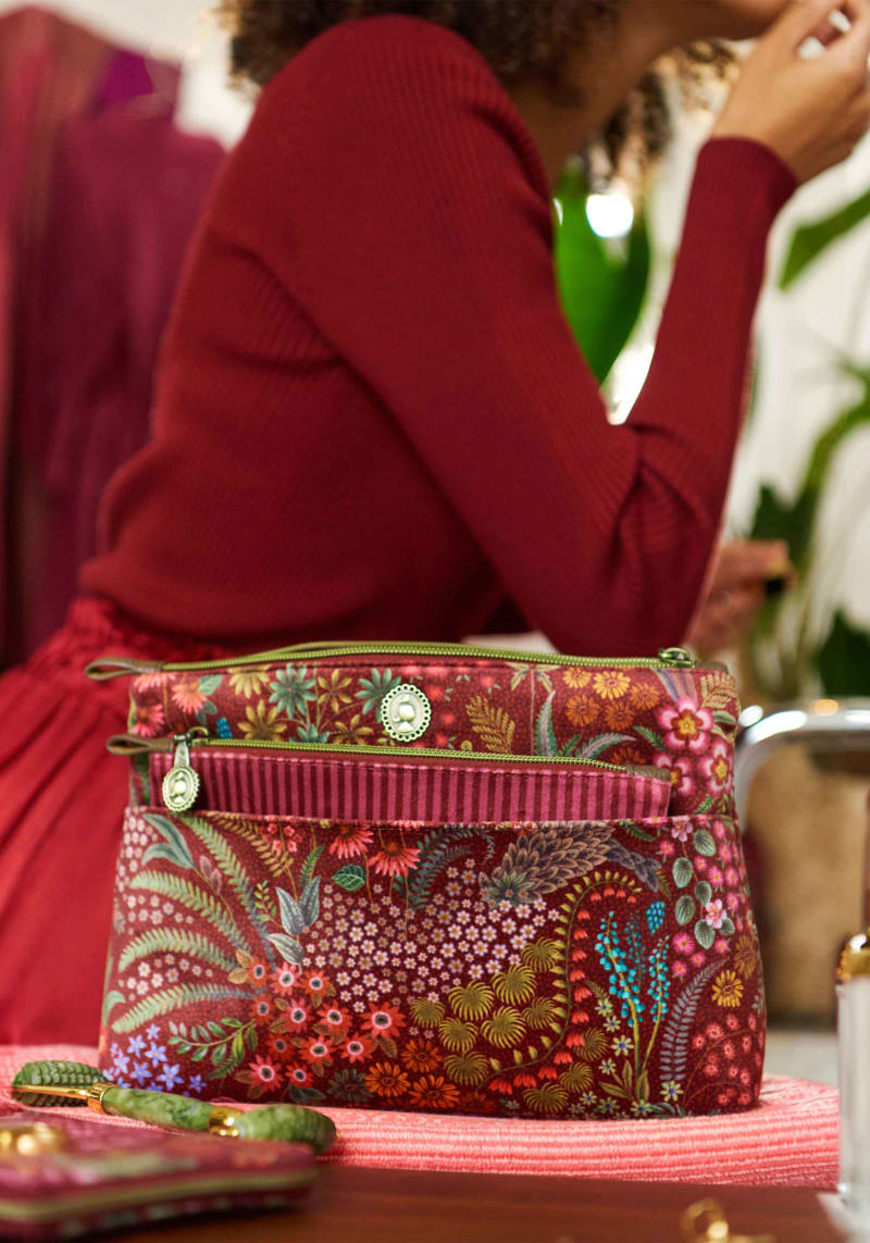Produktbillede af Caryn Cosmetic 2ien Bag Combi Querida Velvet Red 26x7.5x18cm/22x1x13cm på tilbud i høj kvalitet
