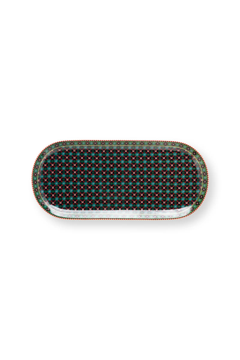 Produktbillede af Cake Tray Clover Green 33.3x15.5cm på tilbud i høj kvalitet