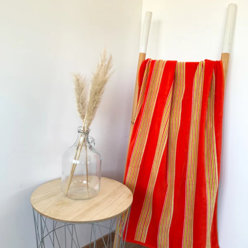 Produktbillede af Fransk Milonga strandhåndklæde Orange 90x170cm på tilbud i høj kvalitet