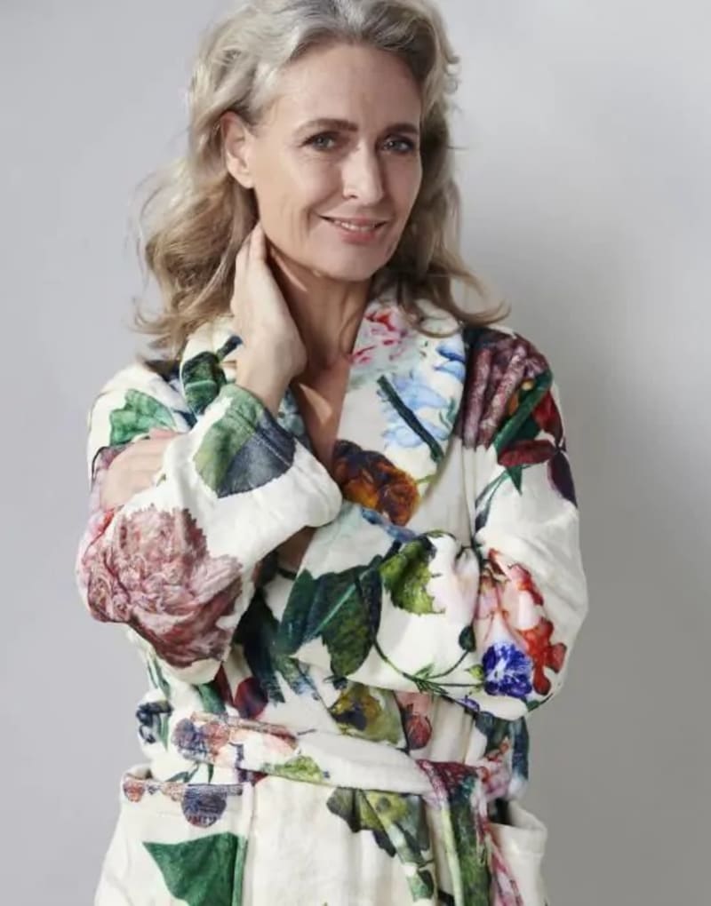 Produktbillede af Fleur Ecru Bathrobe XL 100% polyester på tilbud i høj kvalitet