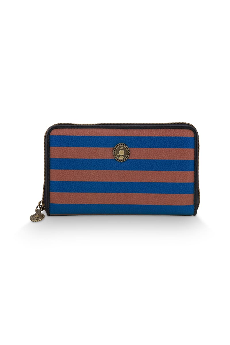 Produktbillede af Pip Studio Willow Wallet Stripe Blue 18x3x11cm på tilbud i høj kvalitet