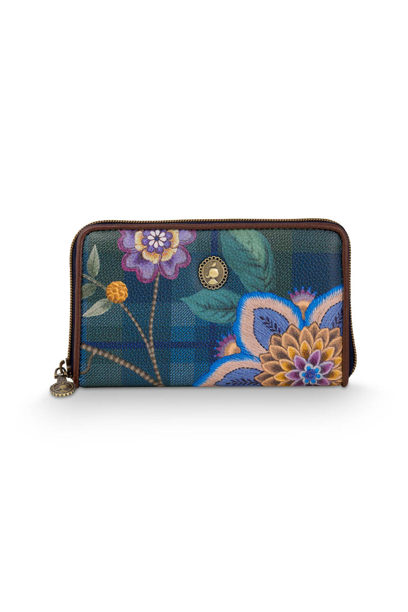 Produktbillede af Willow Wallet Flores Felices Dark Blue 18x3x11cm på tilbud i høj kvalitet