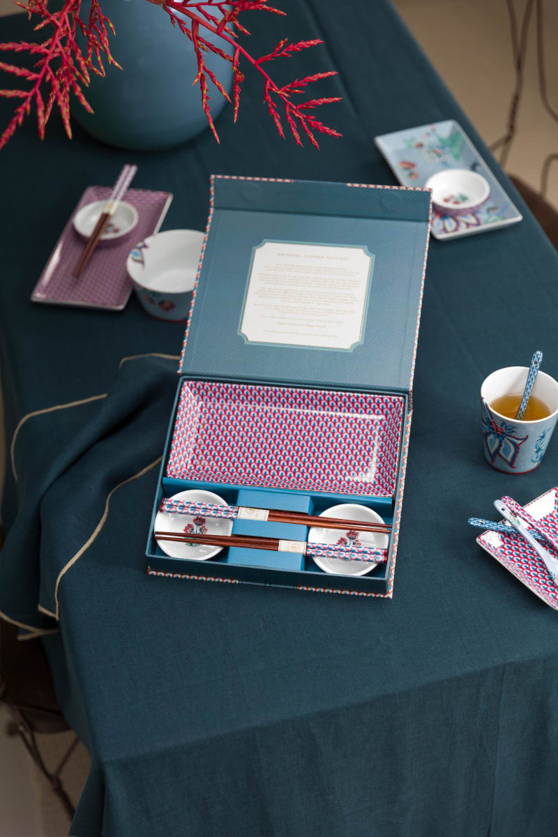 Produktbillede af Giftset Round Oriental Flower Festival Blue på tilbud i høj kvalitet