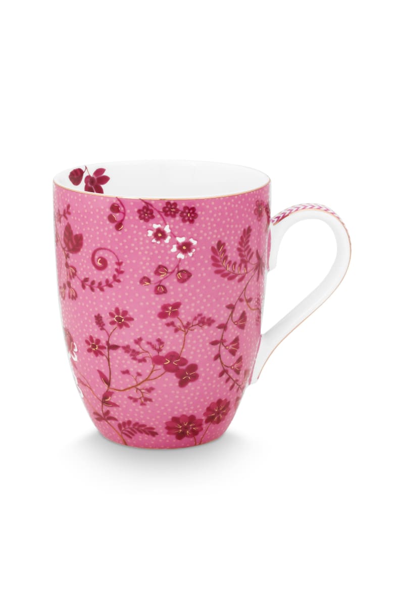 Produktbillede af Pip Studio Mug Large Jolie Flowers Pink 350ml på tilbud i høj kvalitet