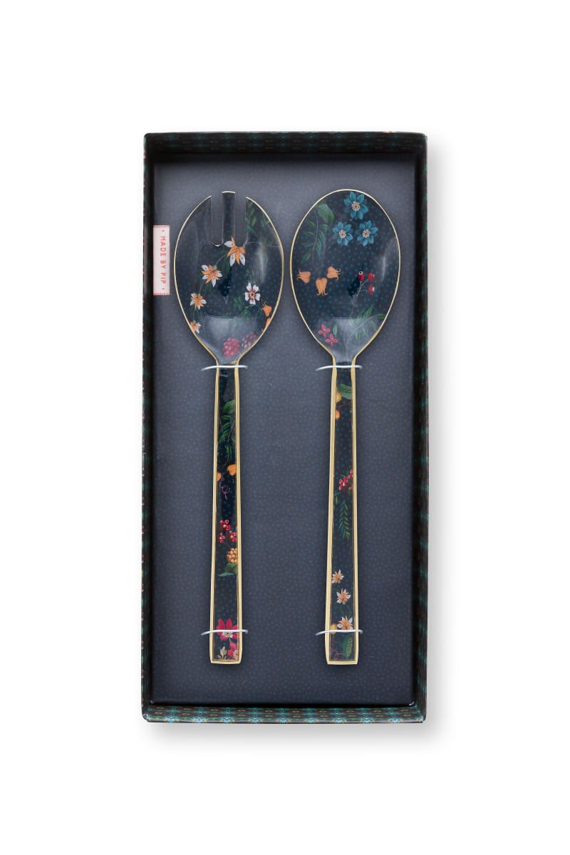 Produktbillede af Set/2 Salad Server Enamelled Berry Blues 25cm på tilbud i høj kvalitet