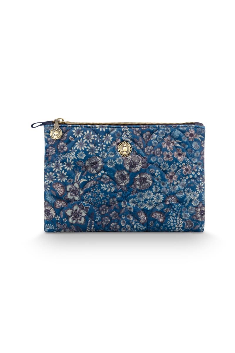 Produktbillede af Charly Cosmetic Flat Pouch Medium Quilted Daisy Dreams Blue 24x1x15.5cm på tilbud i høj kvalitet