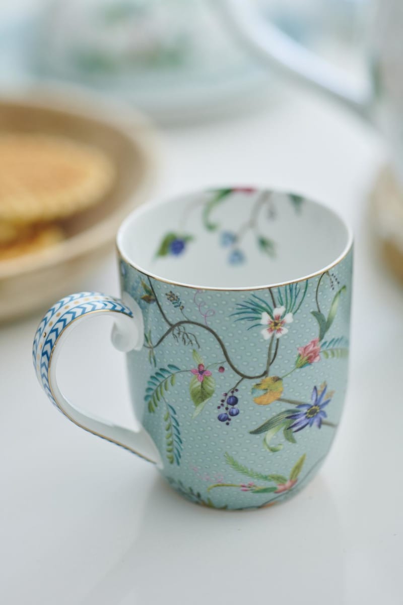 Produktbillede af Mug Small Jolie Flowers Blue 145ml på tilbud i høj kvalitet