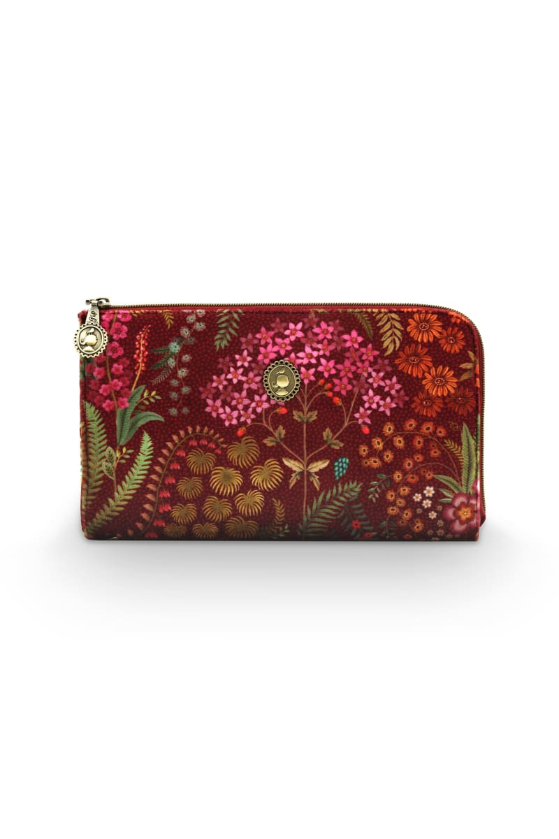 Produktbillede af Cloe Cosmetic Zipper Pouch Querida Velvet Red 21x3.5x12.5cm på tilbud i høj kvalitet
