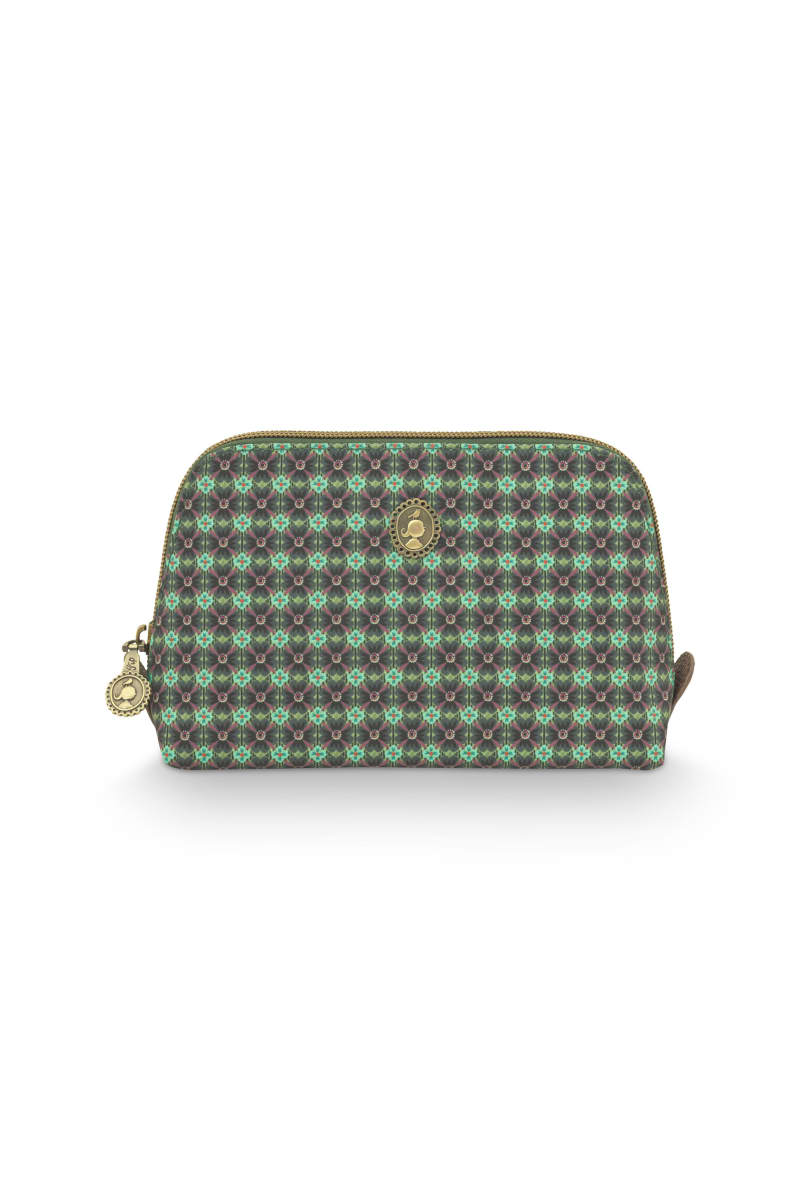 Produktbillede af Coby Cosmetic Bag Triangle Small Clover Green 19/15x12x6cm på tilbud i høj kvalitet