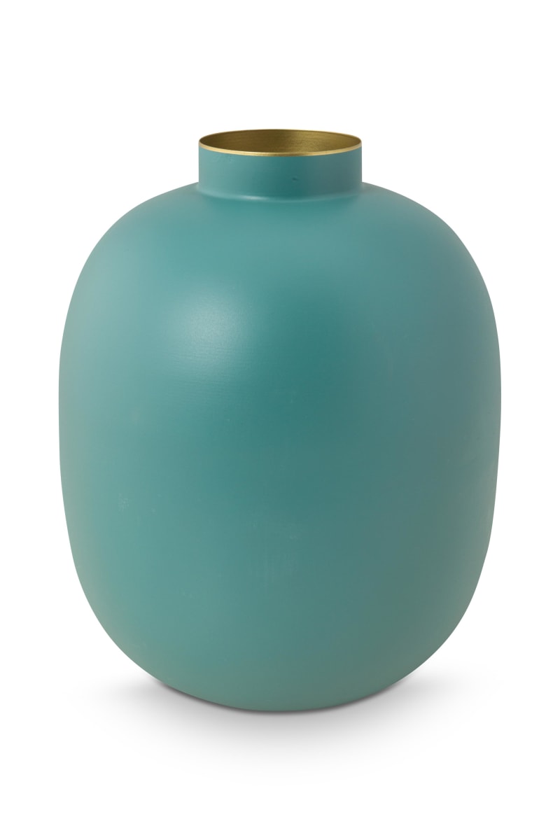 Produktbillede af Vase Metal Matt Light Blue 32cm på tilbud i høj kvalitet