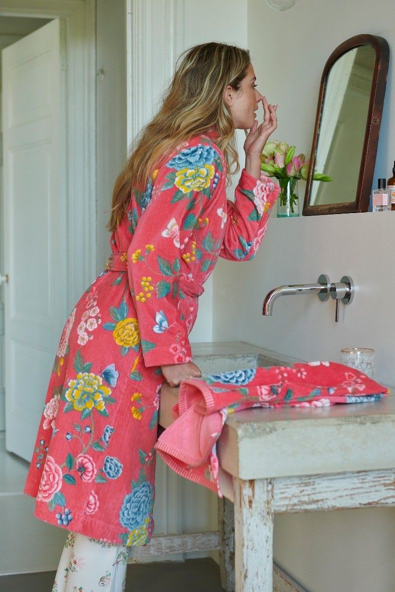 Produktbillede af Pip Studio Good Evening Bathrobe Coral XXL på tilbud i høj kvalitet