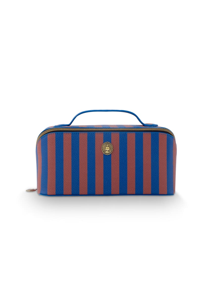 Produktbillede af Cyrille Cosmetic Bag Medium Stripe Blue 23.5x11x5x22cm på tilbud i høj kvalitet