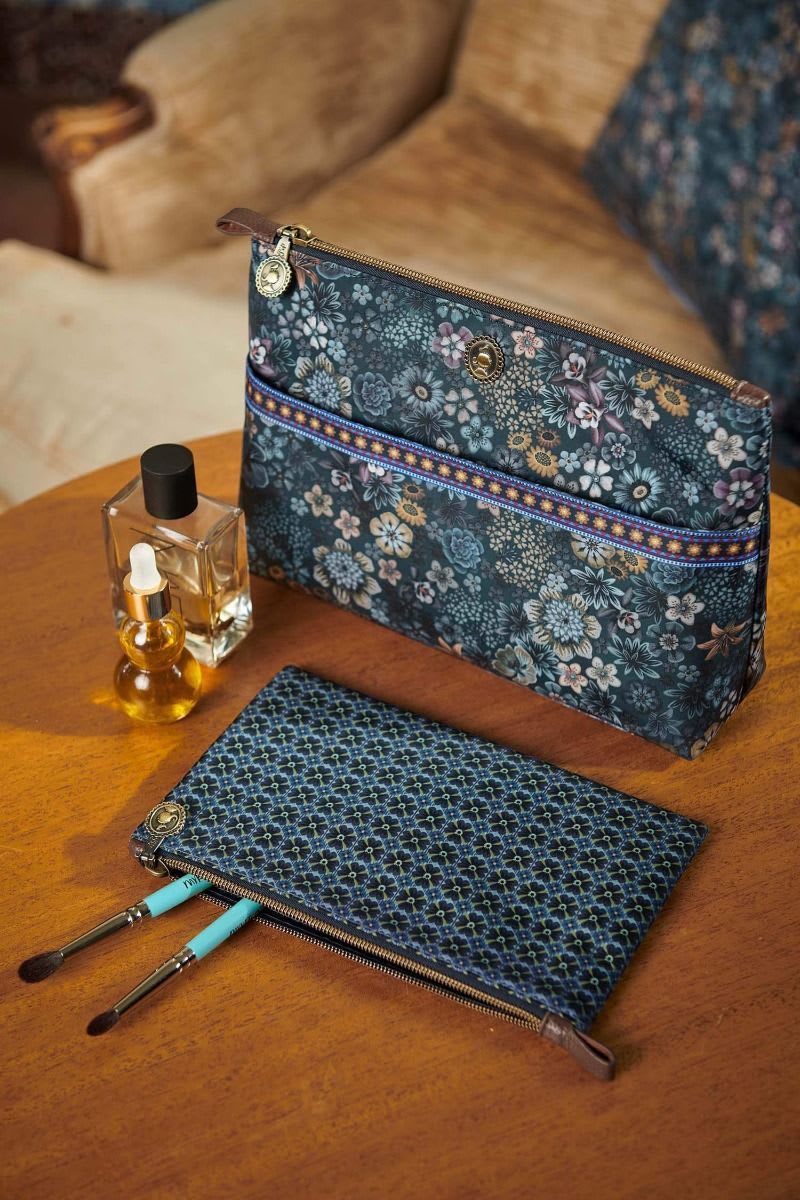 Produktbillede af Cosmetic 2 i 1 Bag Combi Tutti i Fiori Blue 26x18x7.5cm/22x13x1cm på tilbud i høj kvalitet
