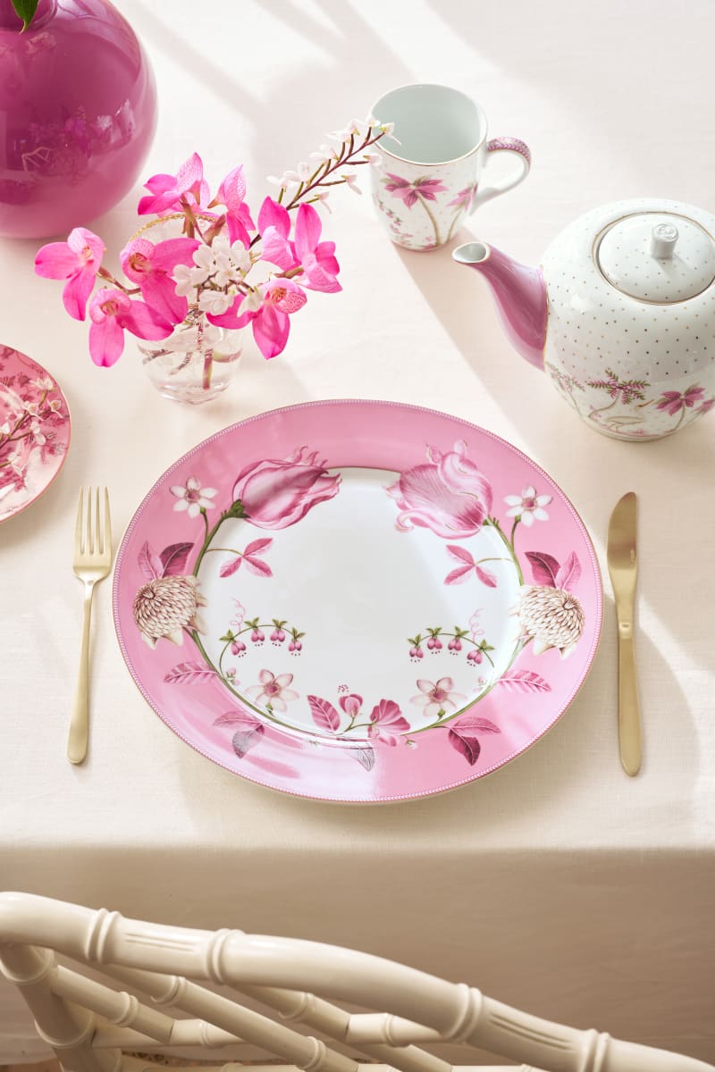 Produktbillede af Pip Studio Plate Jolie Tulip Pink 32cm på tilbud i høj kvalitet