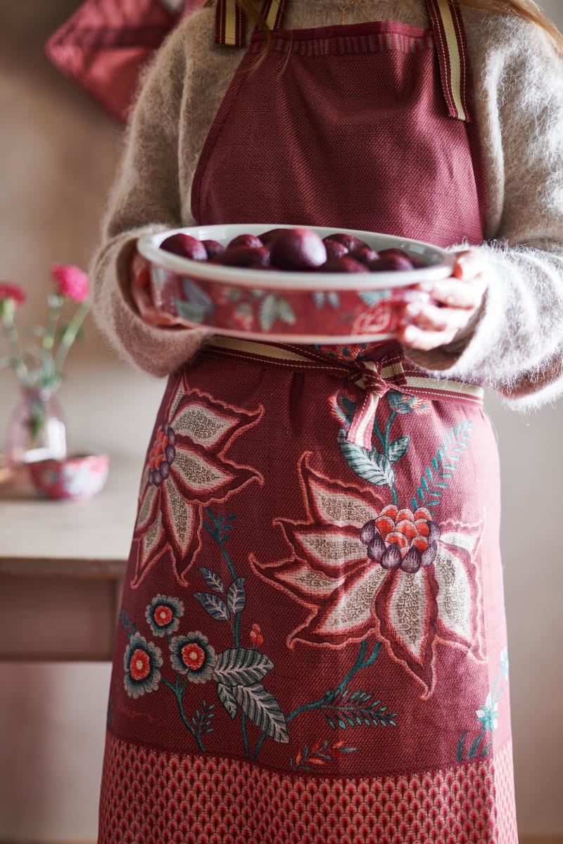 Produktbillede af Baking Dish Round Flower Festival Dark Pink 25.5x5cm på tilbud i høj kvalitet