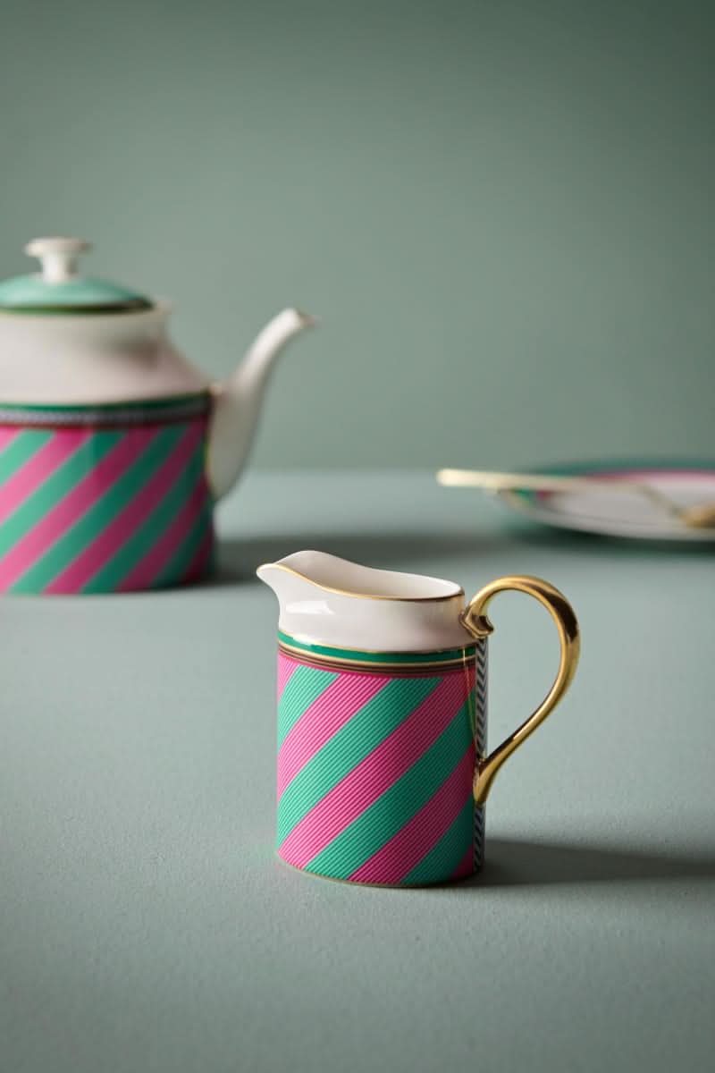 Jug Small Chique Stripes Pink-Green 260ml