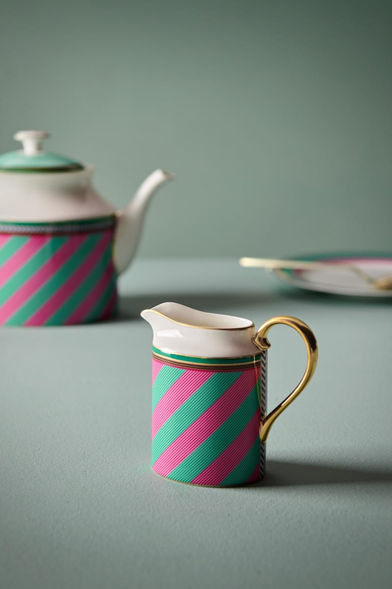 Jug Small Chique Stripes Pink-Green 260ml