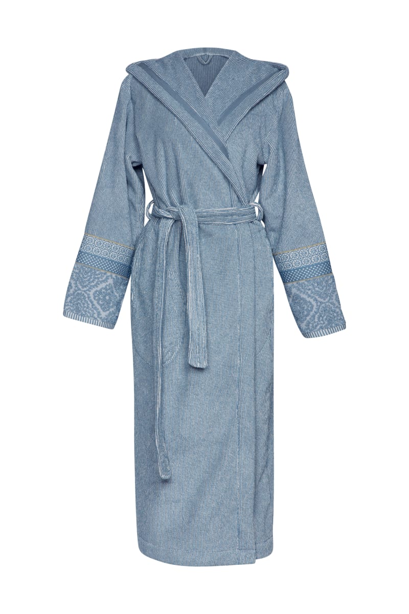 Produktbillede af PIP Soft Zellige Bathrobe Blue Grey L på tilbud i høj kvalitet