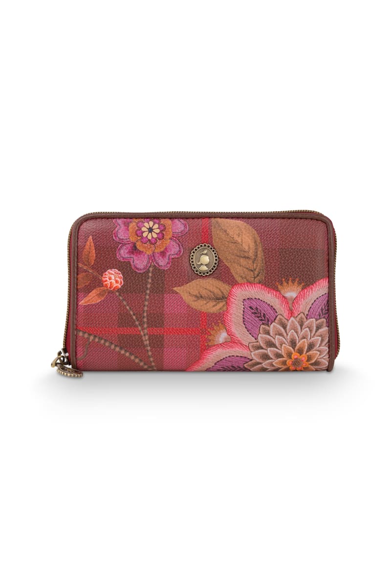 Produktbillede af Willow Wallet Flores Felices Red 18x3x11cm på tilbud i høj kvalitet