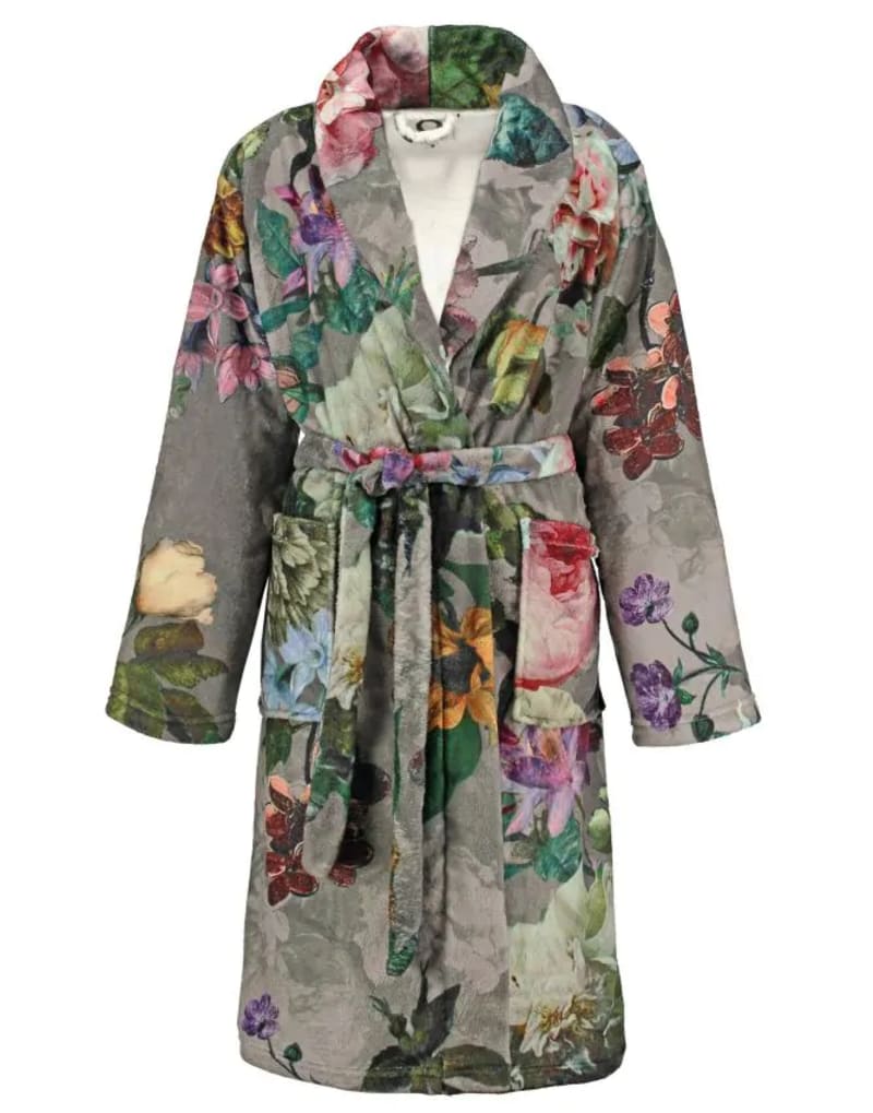 Produktbillede af Fleur Taupe Bathrobe XXL 100% polyester på tilbud i høj kvalitet