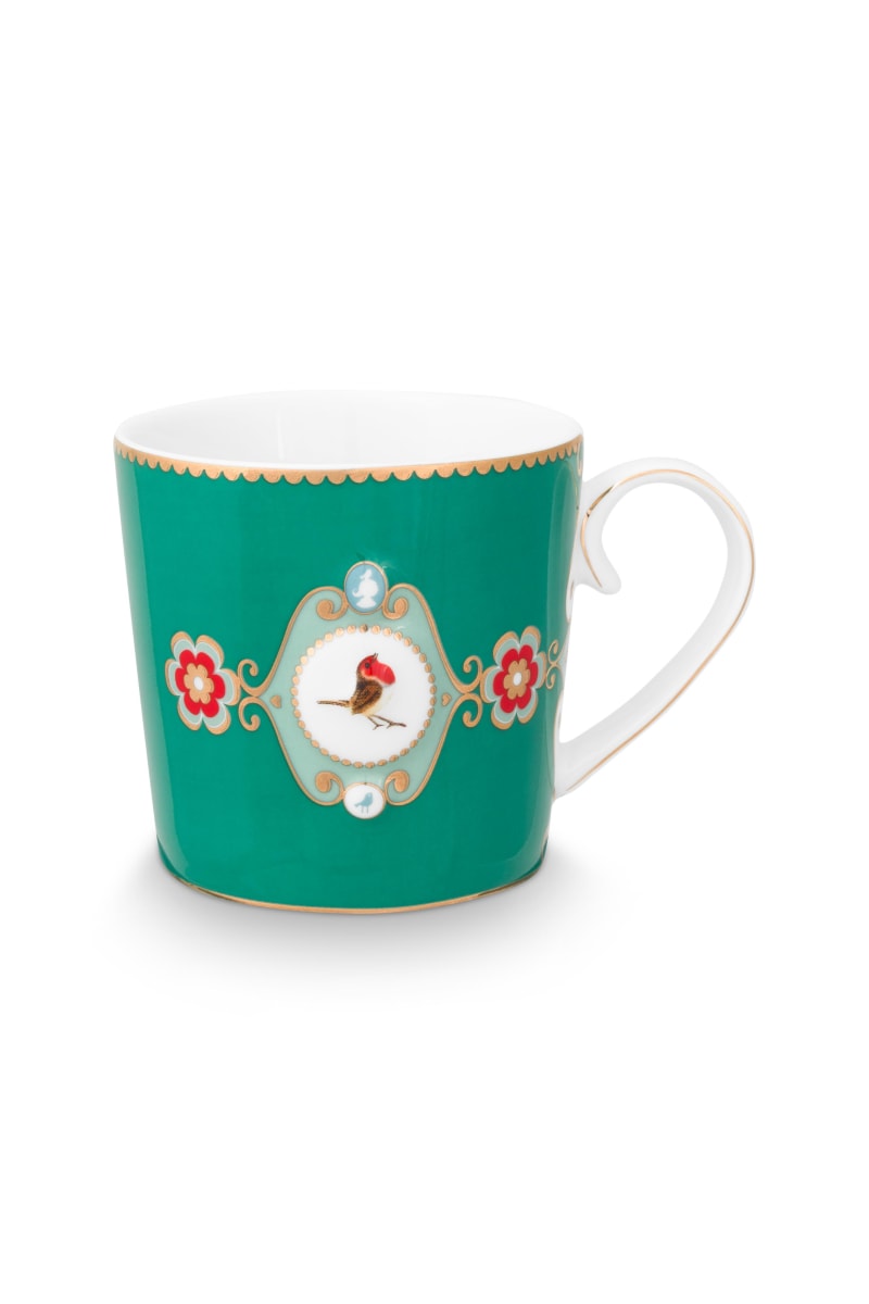 Produktbillede af Mug Small Love Birds Medallion Emerald 150ml på tilbud i høj kvalitet