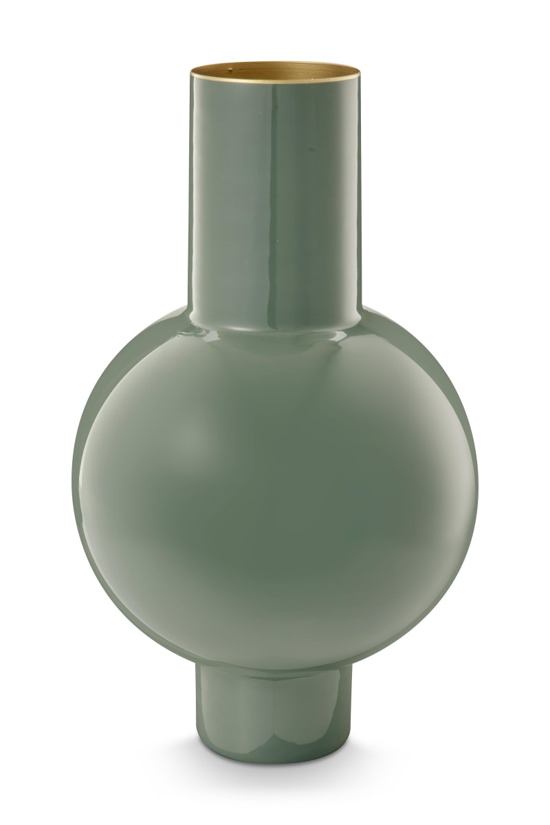 Produktbillede af Vase Metal Medium Mid Green 24x40cm på tilbud i høj kvalitet